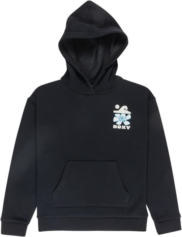 Detalle de Roxy Mädchen Surf Feeling Hoodie (Brushed Pullover) – bequemer Surf-Style für Alltag & Freizeit