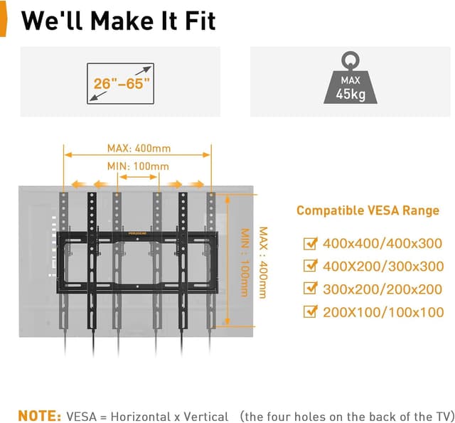 Detalle 2 de Perlegear Soporte TV 26-65" inclinable 45 kg