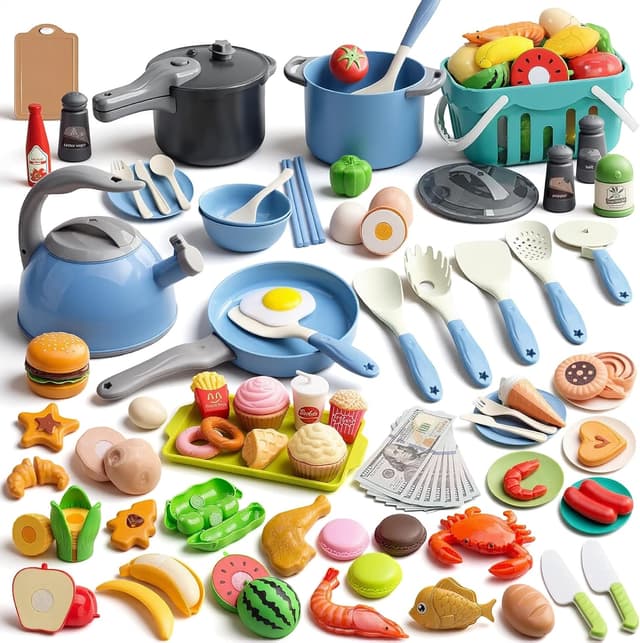 Detalle de 130Pcs Kitchen Playset for Toddlers