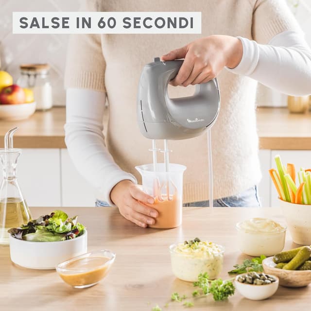 Detalle 2 de Moulinex Easy Max HM262B sbattitore elettrico compatto, 5 velocità, 300 W (colore Pepper)