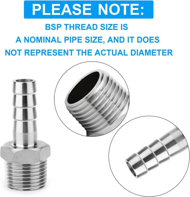 Detalle 1 de ERGAOBOY 304 Edelstahl 12 mm Barb Schlauchverbindung