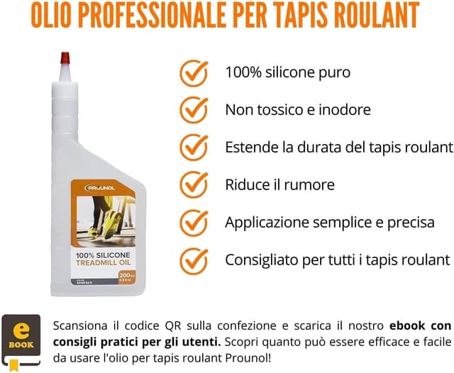 Detalle 2 de Prounol Olio di Silicone Puro per Tapis Roulant 200 ml (100% silicone)