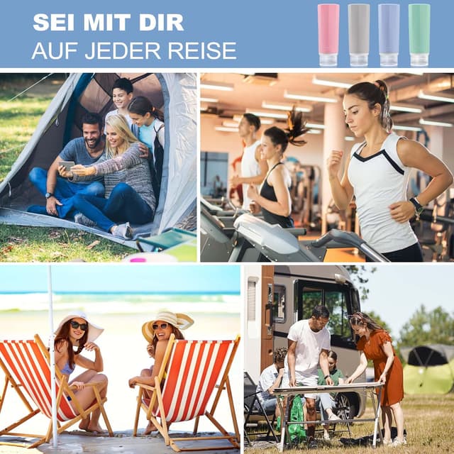 Thumbnail 6 de Opret 4er Silikon-Reiseflaschen-Set (100 ml) – auslaufsichere Travel-Bottles zum Befüllen