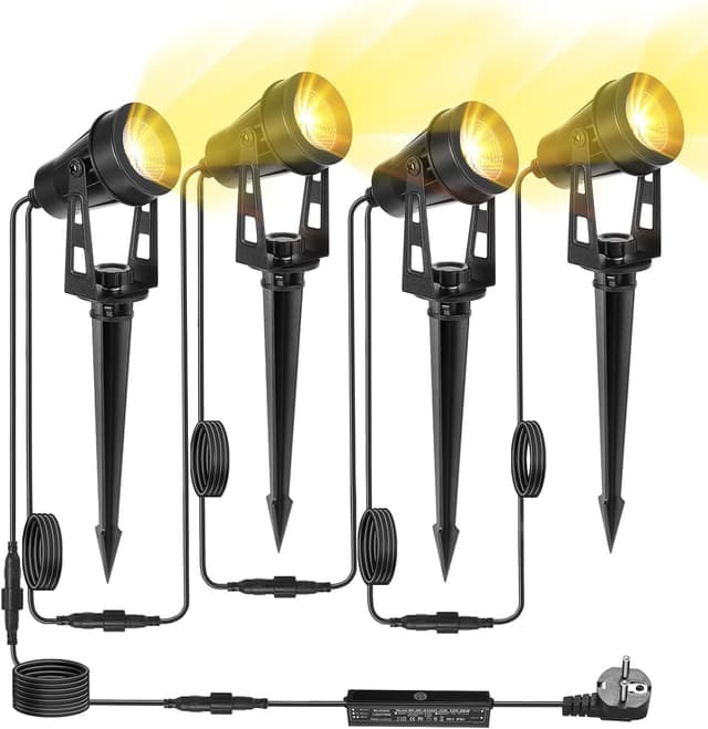 Thumbnail 6 de HUAEU LED-Gartenbeleuchtung 26 m Bodenstrahler-Set (8-in-1), 3000K Warmweiß, 12V, IP65