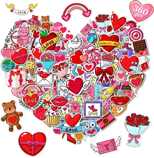 Imagen de 360Pcs 120 Styles Valentine's Day Stickers 🎨 en OfertitasTOP