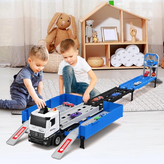 Thumbnail 6 de Transport Truck Toy with 8 Race Cars for Kids 🚚
