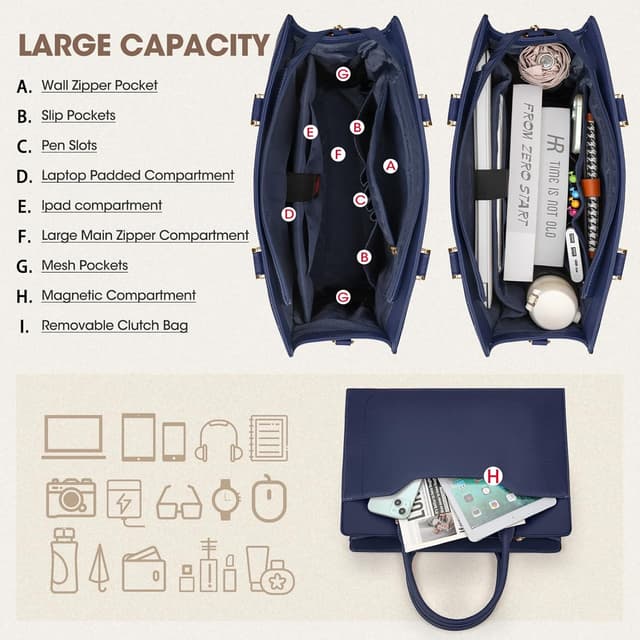 Thumbnail 2 de RAINSMORE Shopper Damen Laptop Tasche 15,6