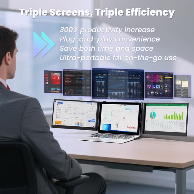Thumbnail 5 de Hyangin Triple Laptop Screen Extender 14-inch 1080P