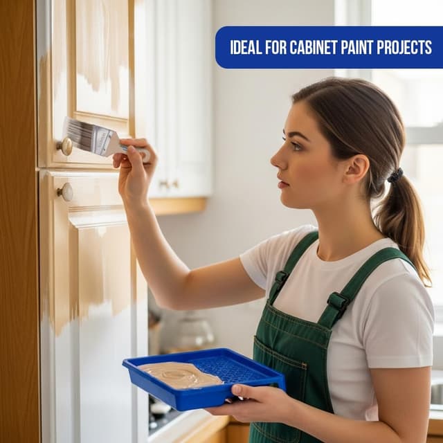 Detalle de Pro Grade Paint Brushes 5-Piece Flat & Angle Brush Set for Walls, Trim, Cabinets