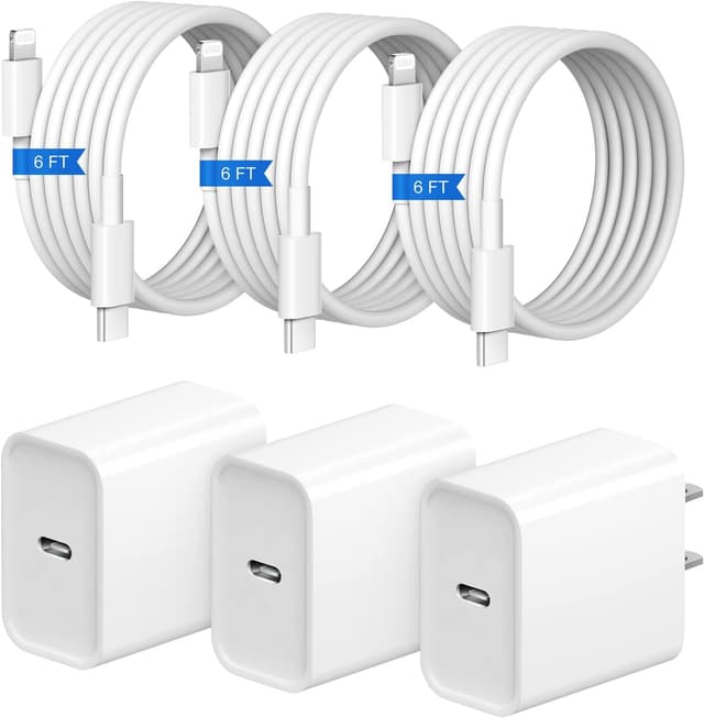 Detalle de STAMISH iPhone Fast Charger 20W 3+3Pack