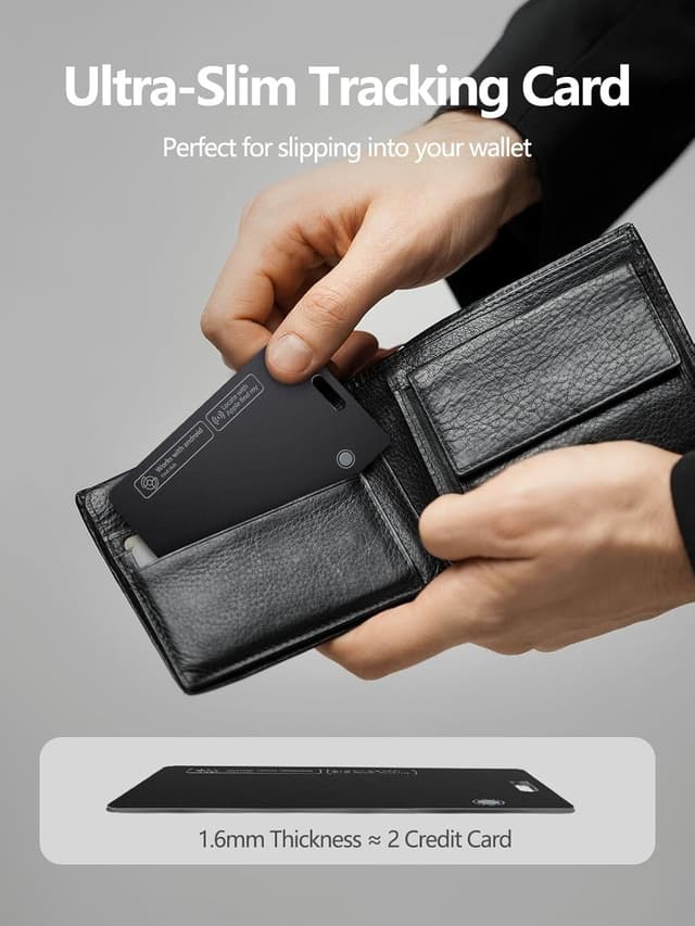 Detalle de Lmrbelec Wallet Tracker Card for Apple Find My & Google Find Hub (1 Pack) — slim IP68 rechargeable card