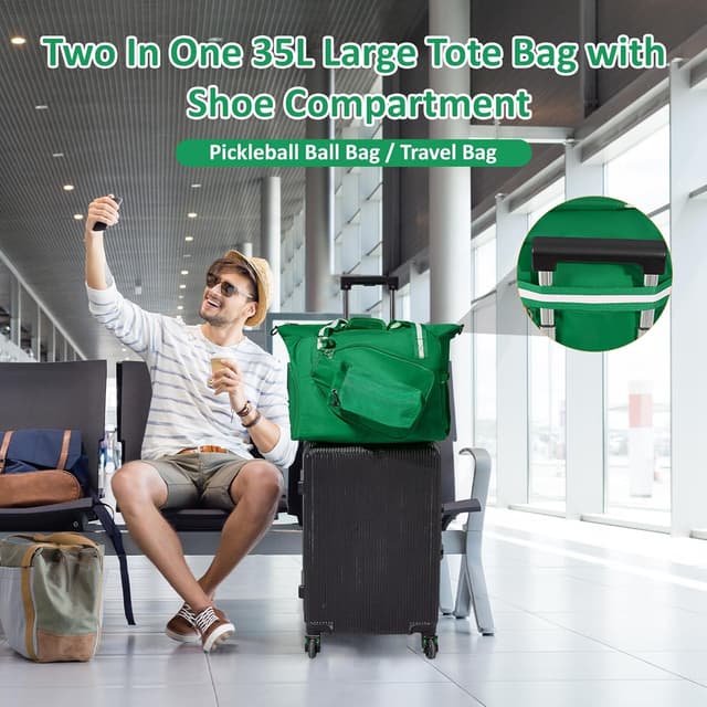 Thumbnail 6 de Sport Gym Duffel Bag for Men, 35L (Mirror Green) with shoe compartment and separate wet storage