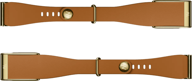 Detalle de WHOOP MG LeatherLuxe Tapered Band Braun/Gold S/M