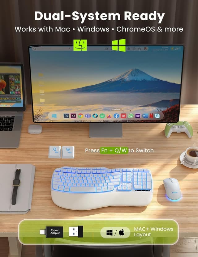 Thumbnail 6 de SABlute Wireless Keyboard 2.4G Combo
