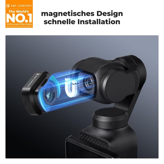Detalle 2 de K&F CONCEPT 10X Makro-Objektivfilter für DJI Osmo Pocket 3 – Nahaufnahme-Linse mit Magnetmontage