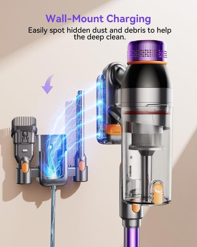 Thumbnail 6 de Trunera Cordless Vacuum Cleaner 550W 45KPa (60Min Runtime) Self-Standing Stick Vacuum in Purple