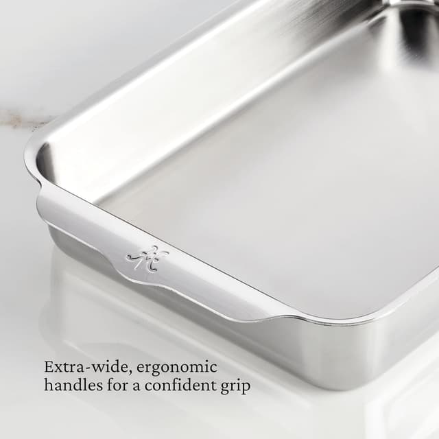 Detalle 2 de Hestan Provisions OvenBond 9" x 13" Tri-Ply Rectangular Stainless Steel Baking Pan