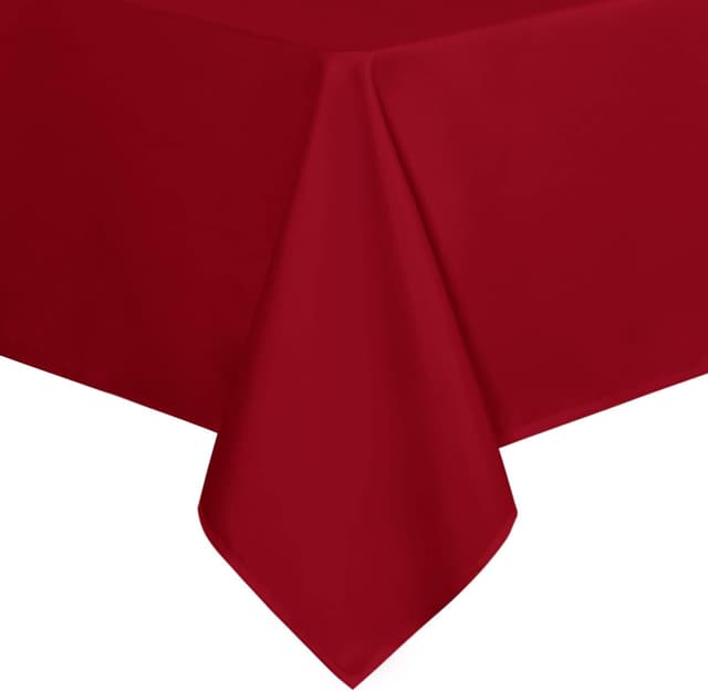 Detalle de sancua Rectangle Tablecloth (60 x 84 Inch) — Stain & Wrinkle Resistant Washable Polyester Table Cover, Red