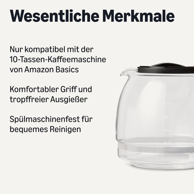 Thumbnail 1 de Amazon Basics Ersatz-Glaskanne 1,25 L
