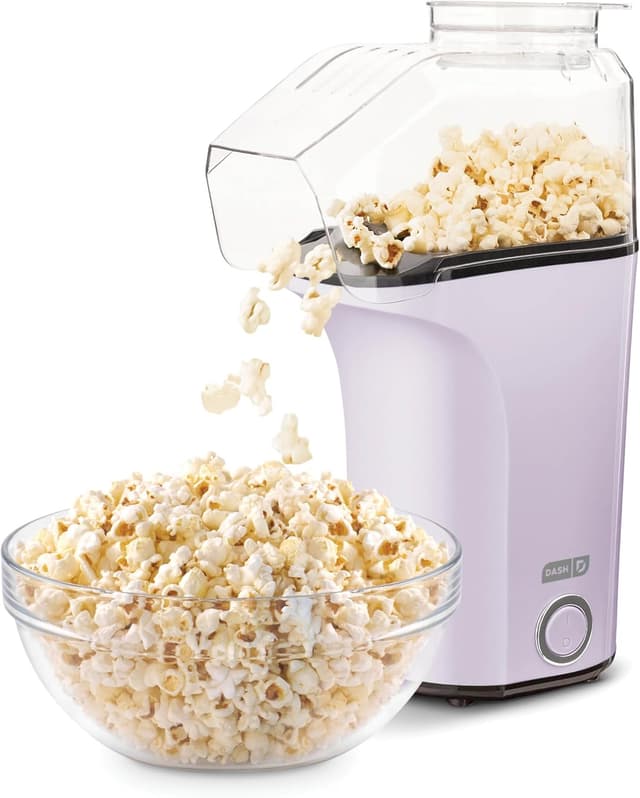 Detalle de Dash Hot Air Popcorn Popper Maker (16 Cups) with Measuring Cup to Portion Kernels + Melt Butter, Lavender