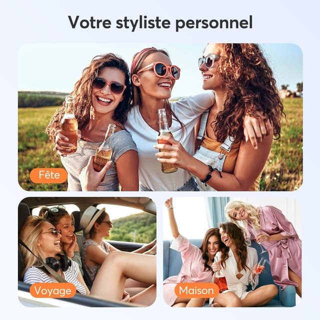 Detalle 2 de Bopcal Hair Styler 5 en 1 (110000 RPM) : sèche-cheveux-brosse ionique, fer à boucler automatique, volume et lissage