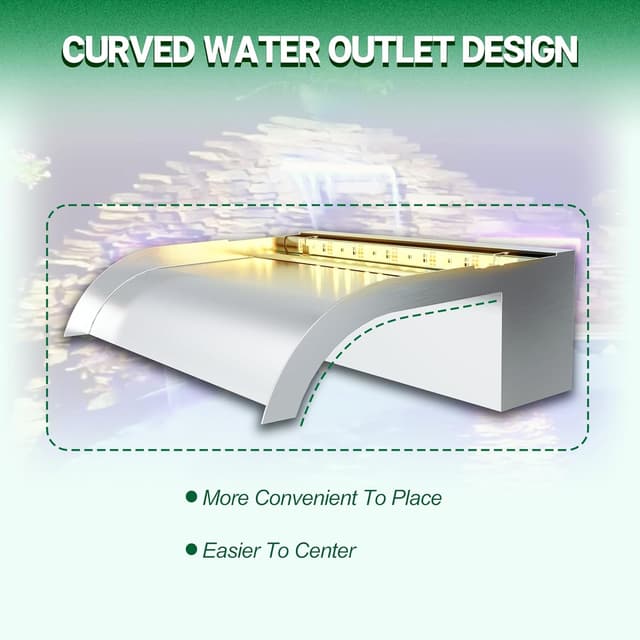 Detalle 2 de Longrun Longrun 60 cm LED Teich-Wasserfall Set