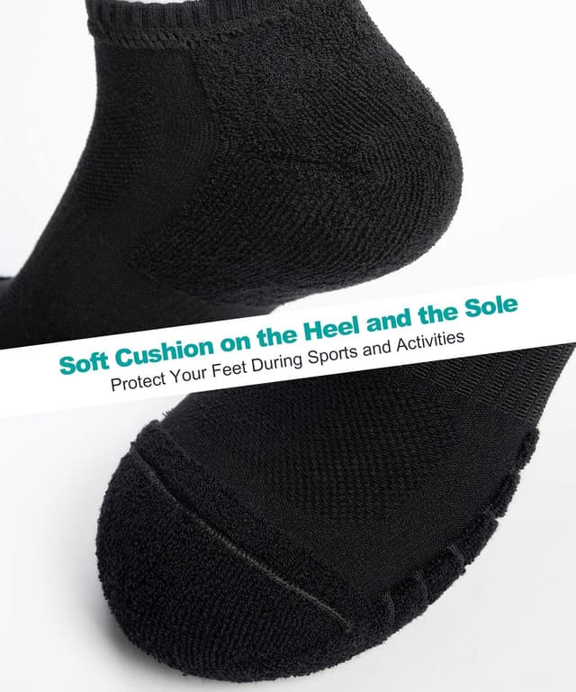 Detalle de Coskefy Thick Cushion Ankle Anti-Blister Running Socks (6 Pairs) – Cotton Trainer Sports Socks