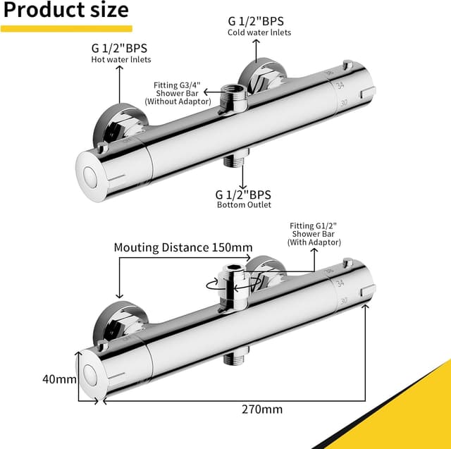 Thumbnail 3 de MORADO Thermostatic Shower Mixer Bar