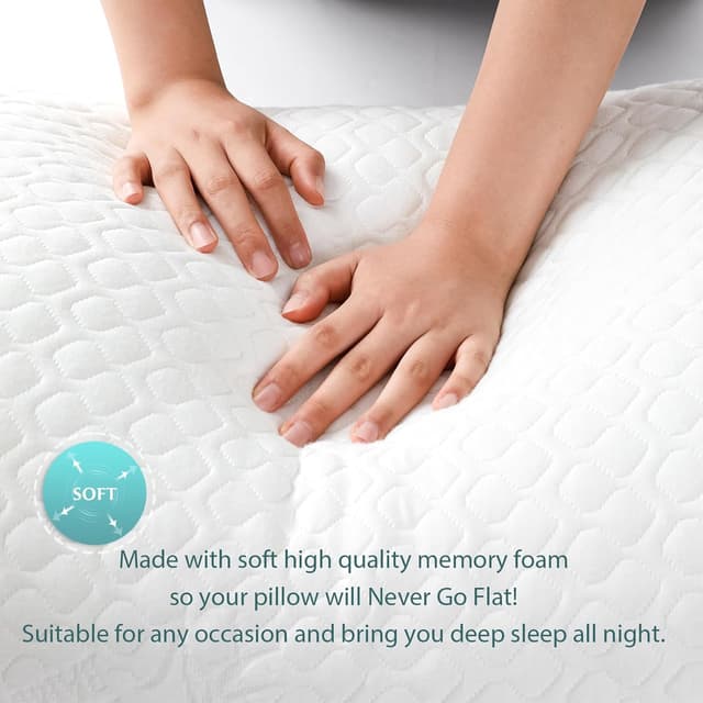 Detalle 2 de Rainmr Shredded Memory Foam Full Body Pillow (20 x 54 inches) for Side Sleepers