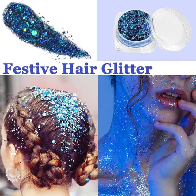 Detalle de AOOWU Festival gel glitterato per viso e corpo con 6 colori