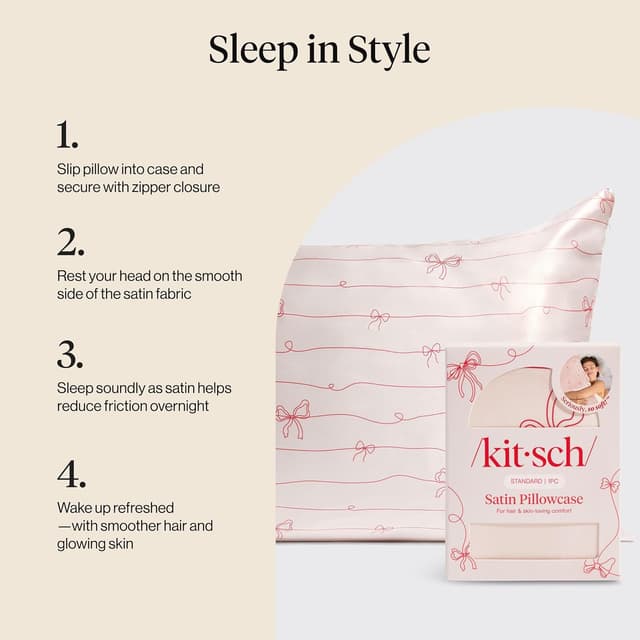 Detalle de Kitsch Satin Pillowcase 19x36 zipper