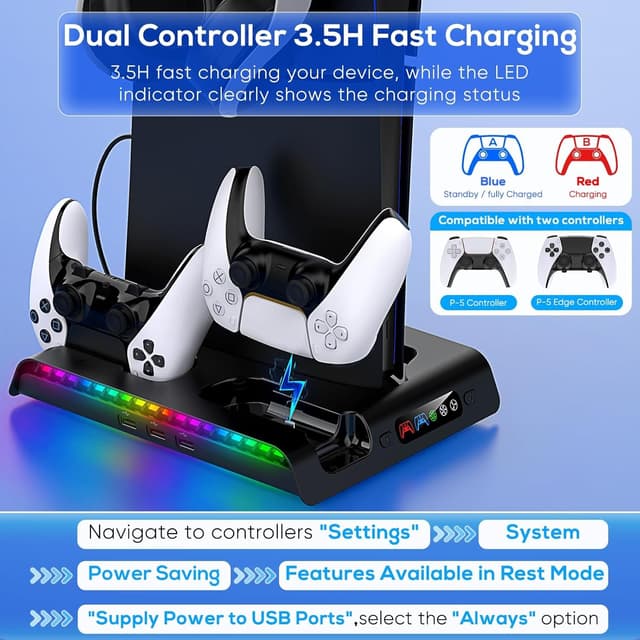 Thumbnail 3 de PS5 Slim RGB Cooling Stand