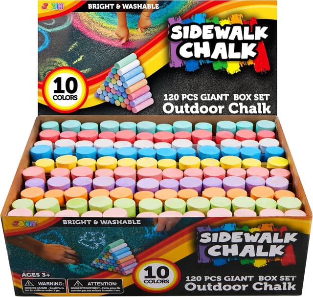 Detalle de JOYIN 120 PCS sidewalk chalk set
