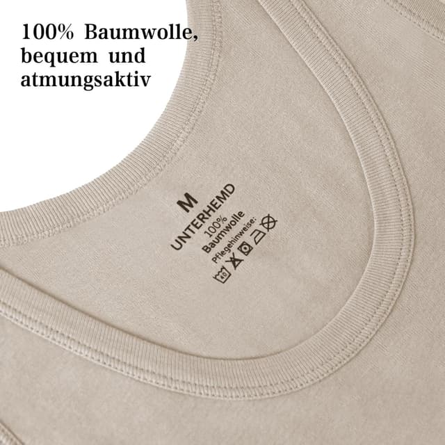 Detalle 2 de Smart Sir Herren Unterhemd im 3/5er Pack – Tank Tops aus Baumwolle, Schwarz/Weiß