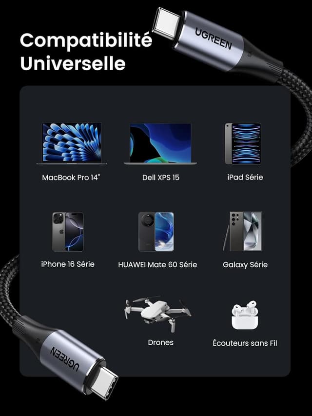 Thumbnail 6 de Câble UGREEN USB C 240W PD 3.1 ⚡