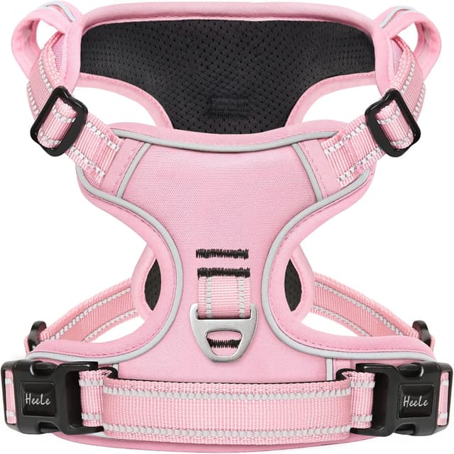 Detalle de HEELE Small Dog No-Pull Harness with Reflective Strips, Soft Handle and Adjustable Straps (Pink, S)