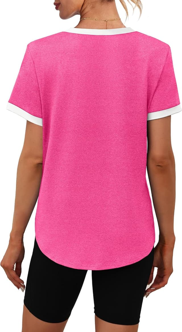 Detalle de Womens Workout Tops Summer Short Sleeve Shirts with UPF 50+ Sun Protection and Moisture-Wicking Fabric