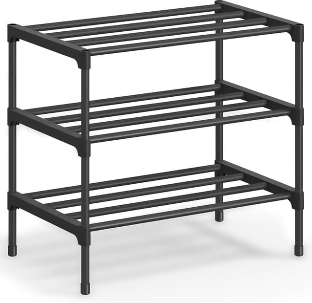 Detalle de SONGMICS Scarpiera slim LSA113BH01 con 3 ripiani, 30 x 45 x 48,5 cm (impilabile, in metallo)