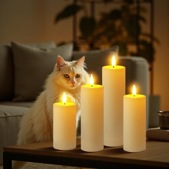 Thumbnail 6 de Set Ketom 8 candele LED Fiamma Oscillante con telecomando e timer (avorio) per esterni