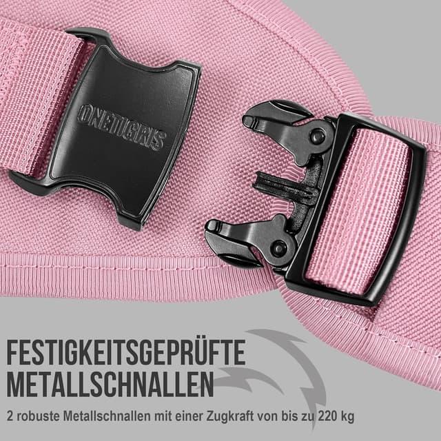 Detalle de OneTigris Harnais pour chien X Destroyer Tactical réglable anti-traction, anti-fugue avec 3 poignées, 2 boucles en métal (rose, XL)