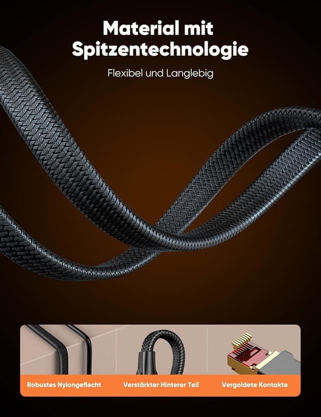 Thumbnail 6 de SNOWKIDS Cat 8 LAN Kabel 3m 40Gbps