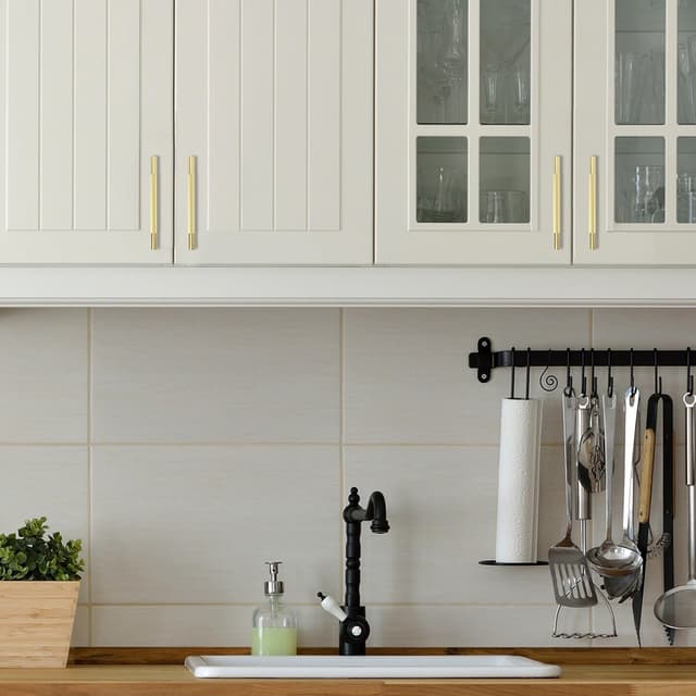 Detalle de damerin 10er-Set Küchenschrankgriffe 128 mm in gebürsteter Messingoptik