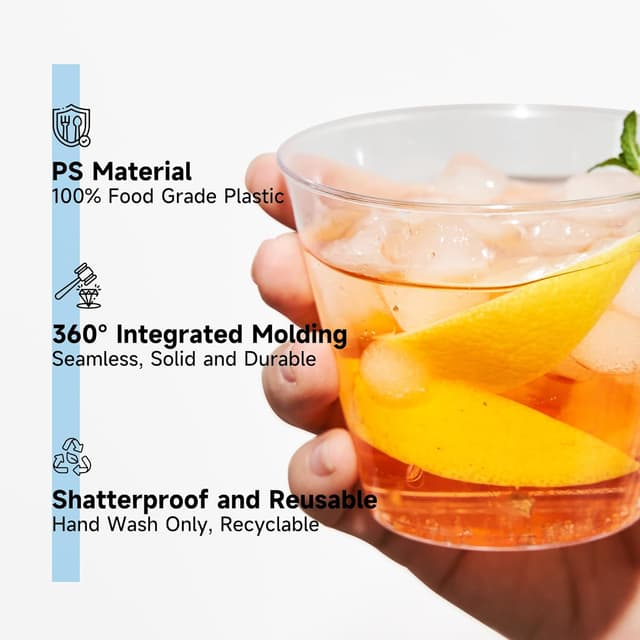 Detalle de RACETOP 9 oz Clear Plastic Cups 100-Pack