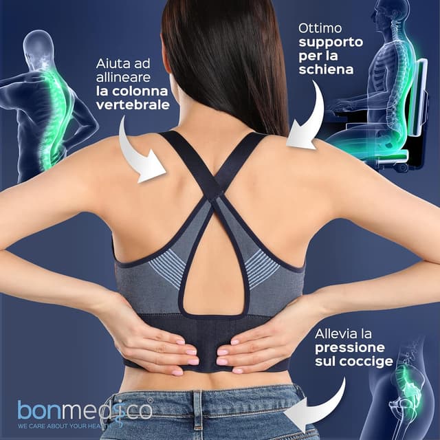 Detalle 2 de bonmedico Cuscino ortopedico memory foam con gel 1 pezzo