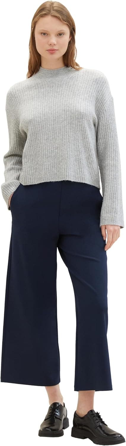 Thumbnail 1 de TOM TAILOR Denim Pantalon femme en tissu doux : coupe culotte à jambe recte et longueur acortée