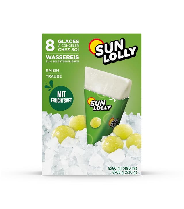 Detalle 2 de Sun Lolly Wassereis Weintraube 12er Pack