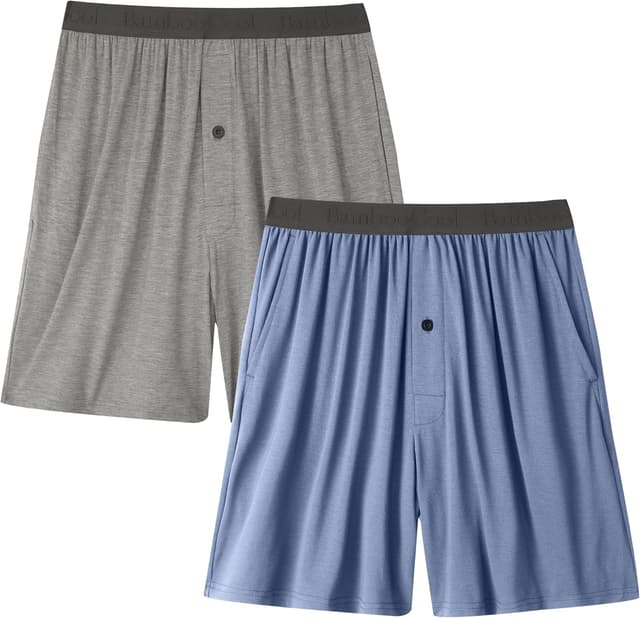 Thumbnail 6 de BAMBOO COOL Men’s Bamboo Viscose Pajama Lounge Shorts (2-Pack) with Pockets