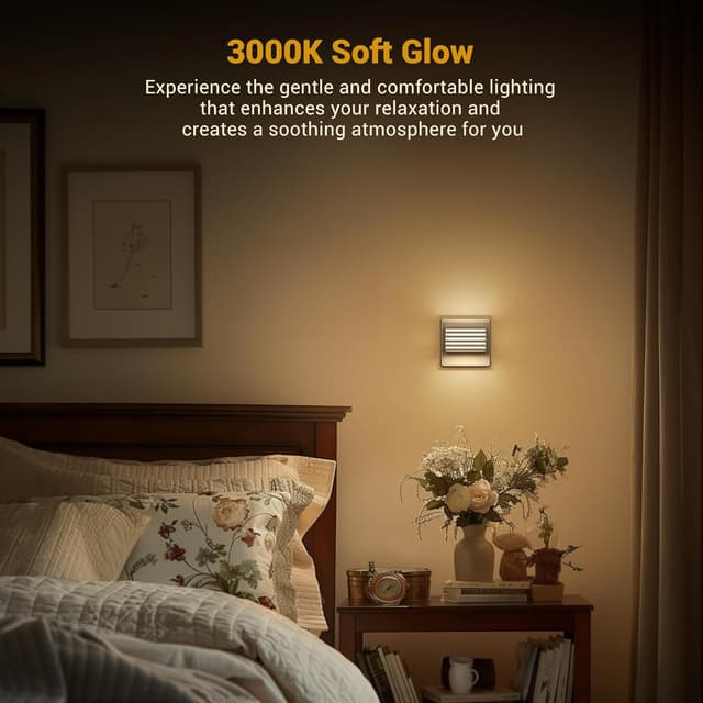 Detalle de Emeritpro Nachtlicht Steckdose mit Dämmerungssensor – 2er-Set dimmbares LED-Licht für Kinderzimmer (3000K Warmweiß)