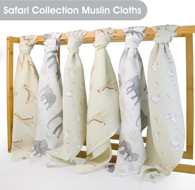 Thumbnail 1 de Large Baby Muslin Cloths Pack of 6 70 x 70 cm