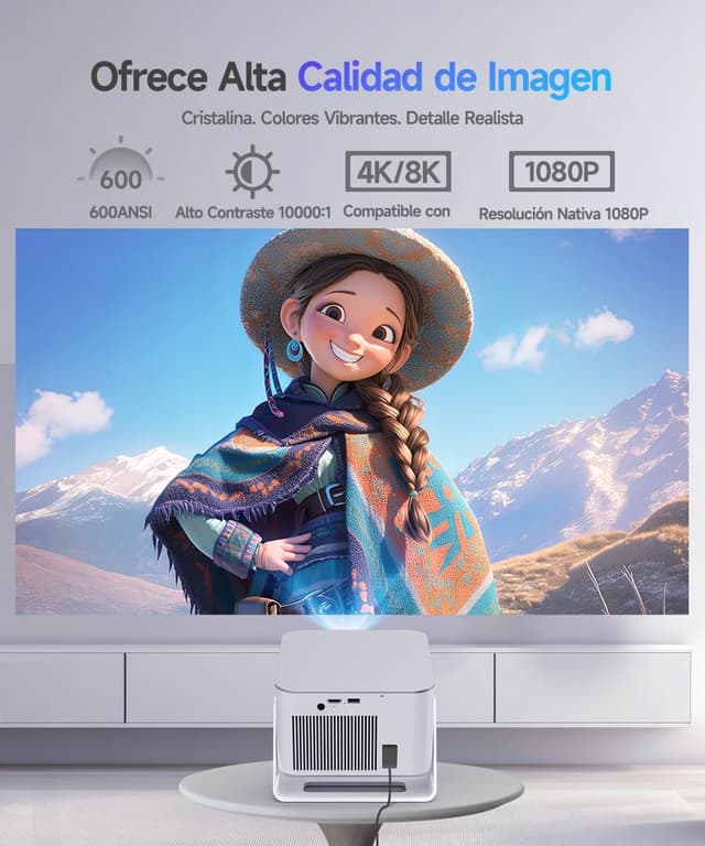 Detalle de Alwtniet Proyector Portátil Full HD 1080P 📽